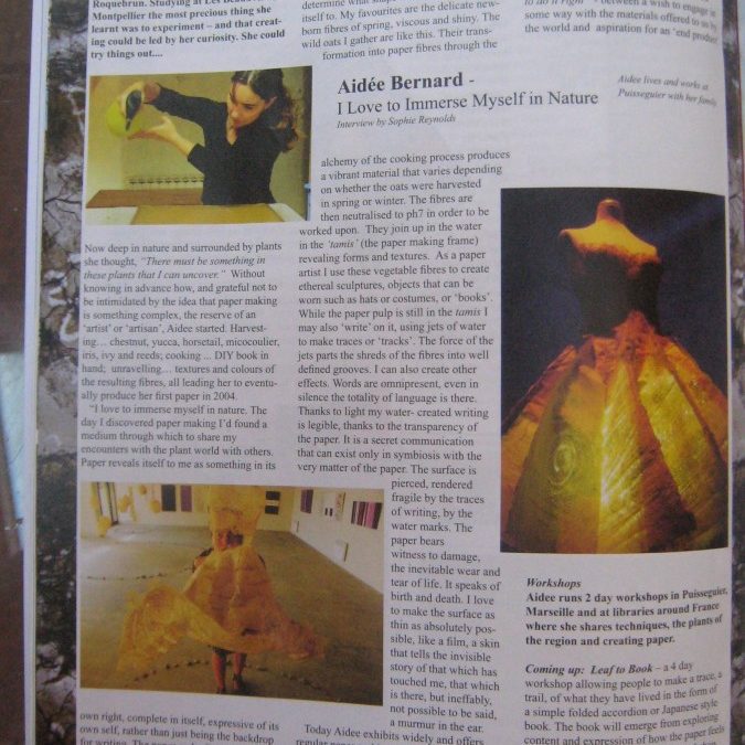 Article dans the artiste